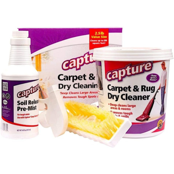 Capture Carpet Total Care Kit 250 - Home Couch and Upholstery, Car Rug, Dogs & Cats Pet Carpet Cleaner Solution - Strength Odor Eliminator, Stains Spot Remover, Non Liquid & No Harsh Chemical