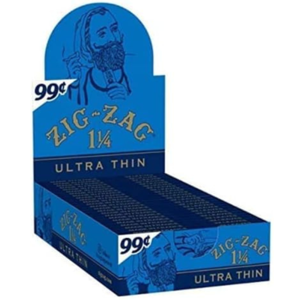 Zig-Zag Rolling Papers 1 1/4 Size Ultra Thin Pre Priced $.99 (24 Booklets Retailers Box)
